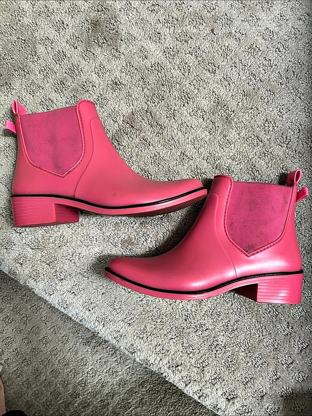 Kate spade Pink Ankle Rain Boots Size 6.5 READ